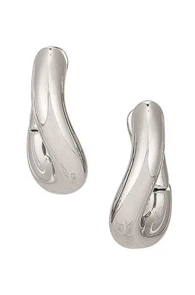 Balenciaga Loop Earrings In Shiny Silver