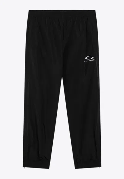Balenciaga Trousers Track Suit Style Elastic Waistband In Black