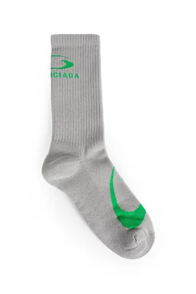 Balenciaga Loop Sport Icon Socks In Gray