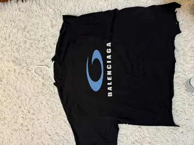 Pre-owned Balenciaga Loop Sports Icon Cropped T Shirt In Black
