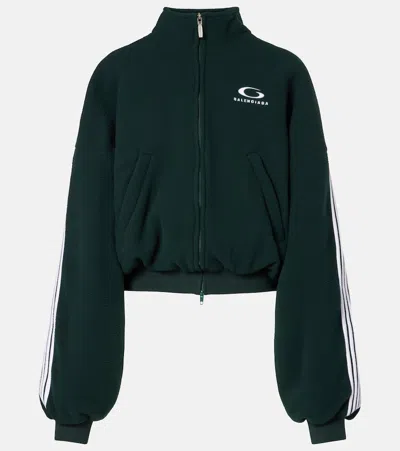 Balenciaga Loop Sports Icon Fleece Jacket In Green