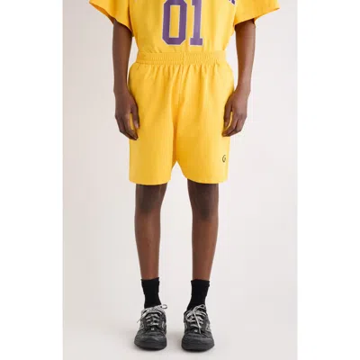 Balenciaga Loop Sports Icon Fleece Sweat Shorts In Yellow