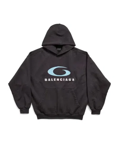 Balenciaga Men Hoodie Loop Sports Icon Medium Fit In Black