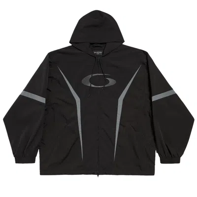 Pre-owned Balenciaga Loop Sports Icon Large Tracksuit Jacket 'black/elephant Grey' | Men's Size M