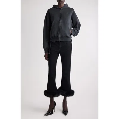 Balenciaga Loop Sports Icon Logo Lace-up Dry Fleece Full Zip Hoodie In Black