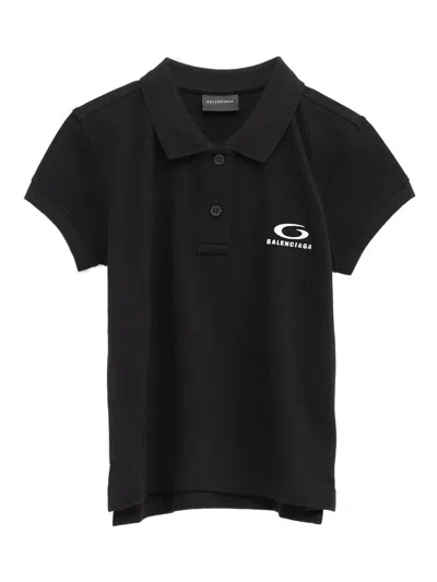 Balenciaga Loop Sports Icon Polo Shirt In Black