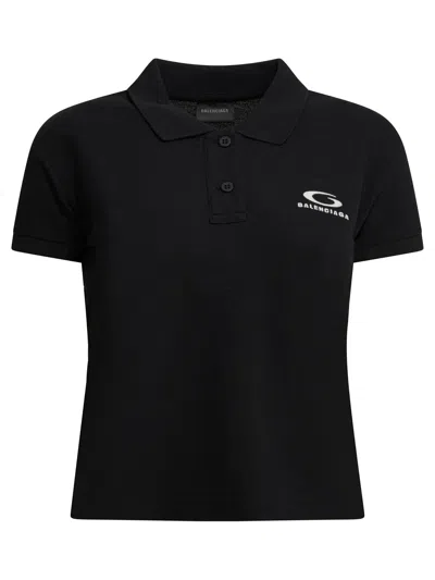 Balenciaga "loop Sports Icon" Polo Shirt In Black