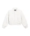 Balenciaga Loop Sports Icon Shrunk Varsity Jacket In White