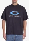 Balenciaga Icon Print Cotton T-shirt In Black