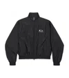 Balenciaga Womens Black Logo-embroidered Cotton-blend Track Jacket In Black