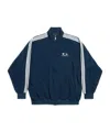 Balenciaga Loop Sports Icon Zip-up Jacket In Navy/white In Blue