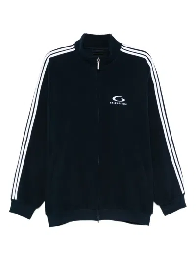 Balenciaga Loop Sports Icon Zip-up Sweatshirt In Black