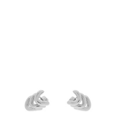 Balenciaga Loop Trio Earrings In Shiny Silver