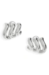 Balenciaga Silver Loop Trio Earrings In 0926 Shiny Silver