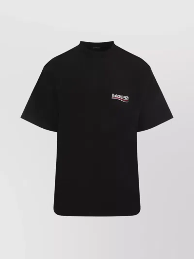 Balenciaga Loose Fit Crew Neck T-shirt In Black