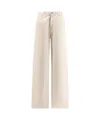 Balenciaga Vintage Wrinkled Cotton Denim Jeans In Neutral