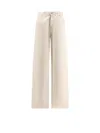 Balenciaga Vintage Wrinkled Cotton Denim Jeans In Neutral