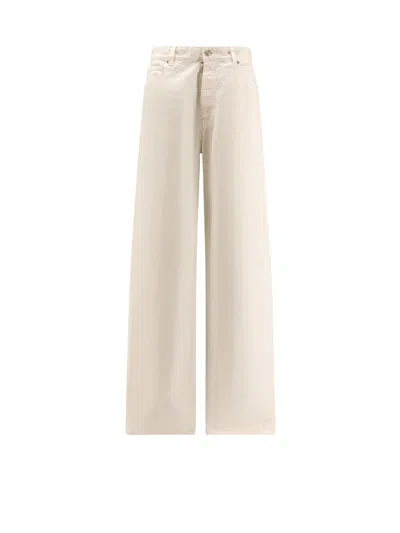 Balenciaga Loose Fit Denim Trousers In Neutral