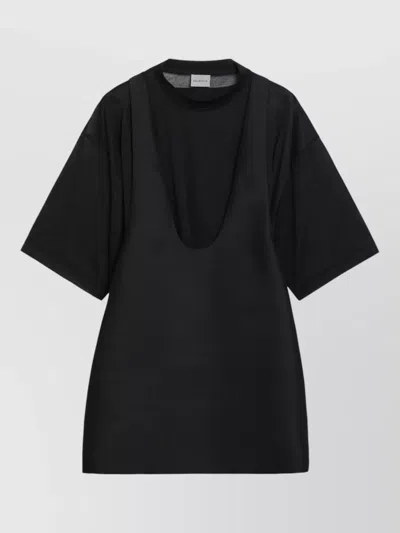 Balenciaga Loose Fit Scoop Neck Short Sleeve Top In Black