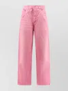 Balenciaga Loose Fit Unisex Trousers With Distressed Accents In Pink