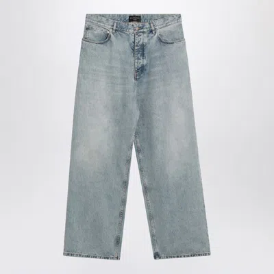 Balenciaga Loose Light Denim Jeans In Blue