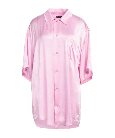 Balenciaga Loose Short-sleeve Shirt In Pink