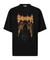 Balenciaga Printed Cotton Jersey T-shirt In Black