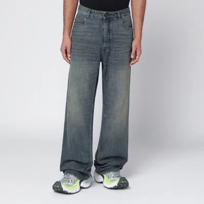 Balenciaga Loose Washed Jeans In Blue/grey/yellow