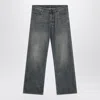 Balenciaga Loose Washed Jeans In Blue/grey/yellow In Gray