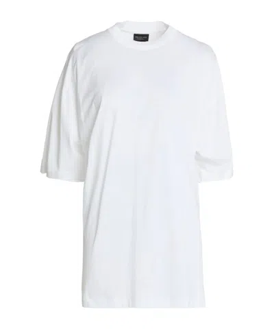 Balenciaga Loose-fitting Solid Color Printed T-shirt In White