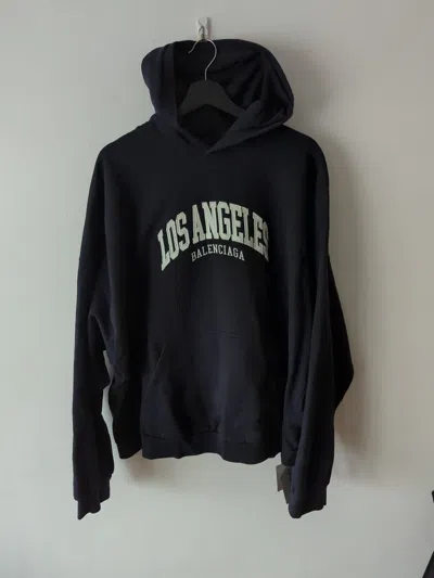 Pre-owned Balenciaga Los Angeles Wide Fit Hoodie In Navy