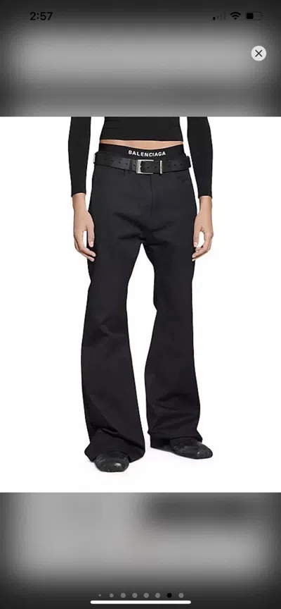 Pre-owned Balenciaga Lost Tape Flares Chinos In Black
