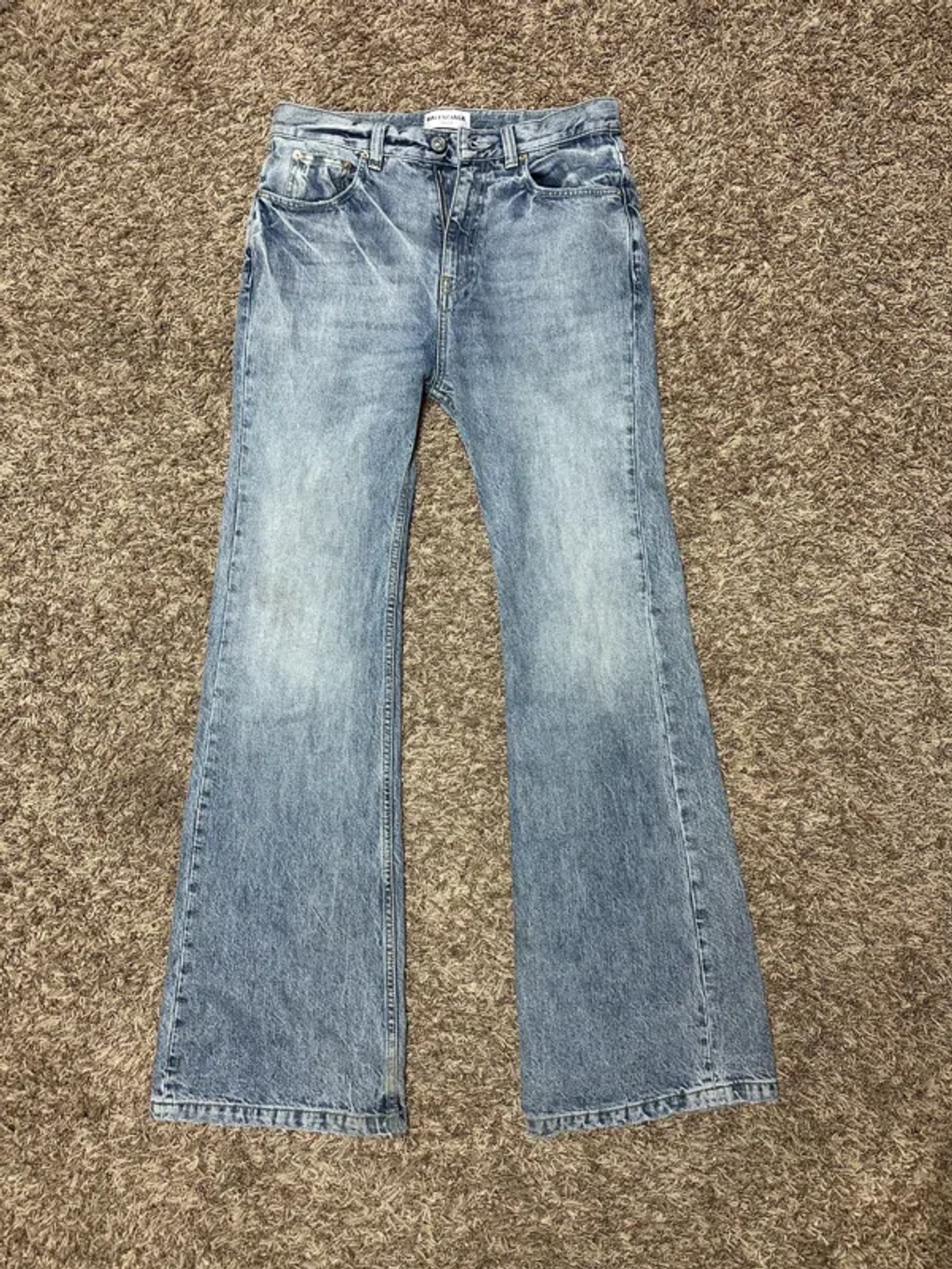 Pre-owned Balenciaga Lost Tape Lightwash Flare Denim Jeans Size Xs