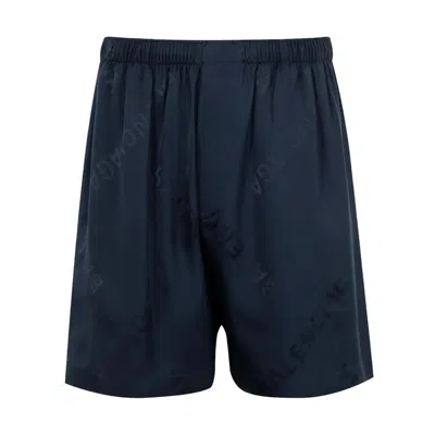 Balenciaga Lounge-ready Pyjama Shorts In Blue