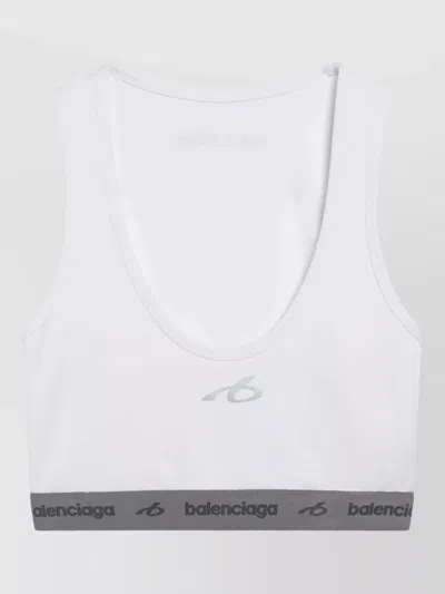 Balenciaga Lounge Underwear Set Elastic Band Scoop Neckline In White