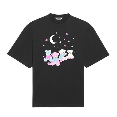 Pre-owned Balenciaga Love Bear Womens Oversized T-shirt In Black