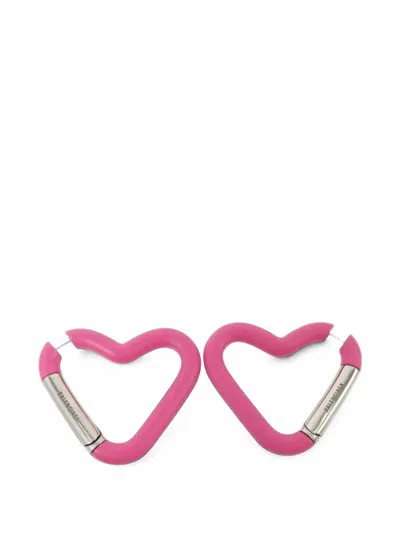 Pre-owned Balenciaga Love Clip Earrings In Pink