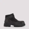 Balenciaga Slate Suede And Canvas Combat Ankle Boots In Brown