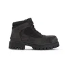 Balenciaga Slate Suede And Canvas Combat Ankle Boots In Brown