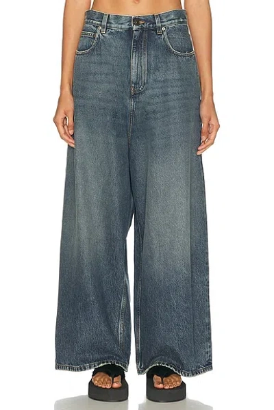 Balenciaga Low Crotch Baggy Wide Leg In Blue