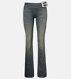 Balenciaga Low-rise Bootcut Jeans In Green