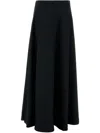 Balenciaga Cotton Twill Midi Skirt In Black