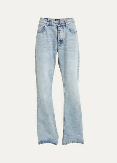 Balenciaga Low Rise Straight-leg Denim Pants In Iced Blue