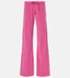 Balenciaga Terry Flared Track Pants In Pink