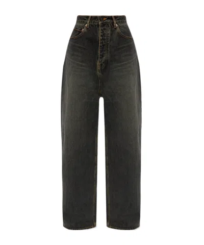 Balenciaga Low-rise Wide-leg Jeans In Black