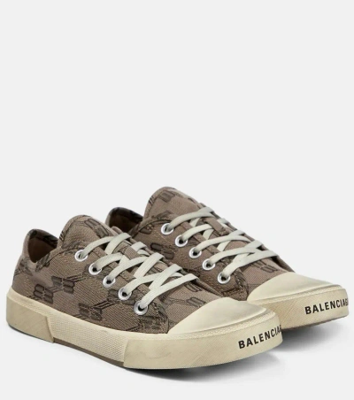 Pre-owned Balenciaga Low Top Paris Monogram Sneakers In Brown