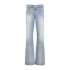 Balenciaga Logo Patch Distressed Jeans In Grey