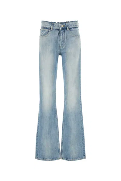 Balenciaga High-waist Flared Cotton Jeans In Blue