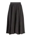 Balenciaga Hybrid Pleated Wool-ramie Midi Skirt In Black