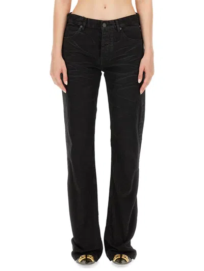 Balenciaga Low Waist Straight Jeans In Black